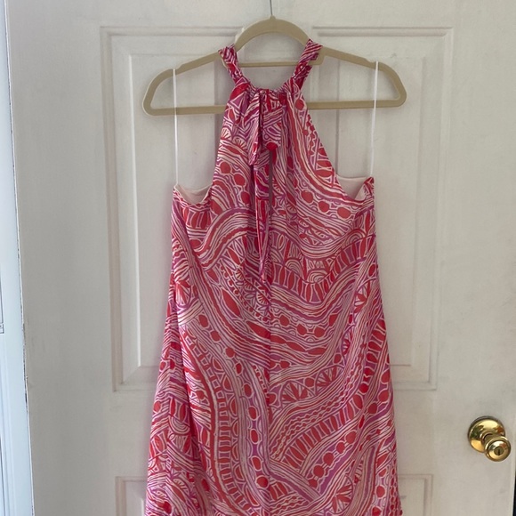Trina Turk 100% Silk Halter Dress Size 8 - Picture 5 of 12
